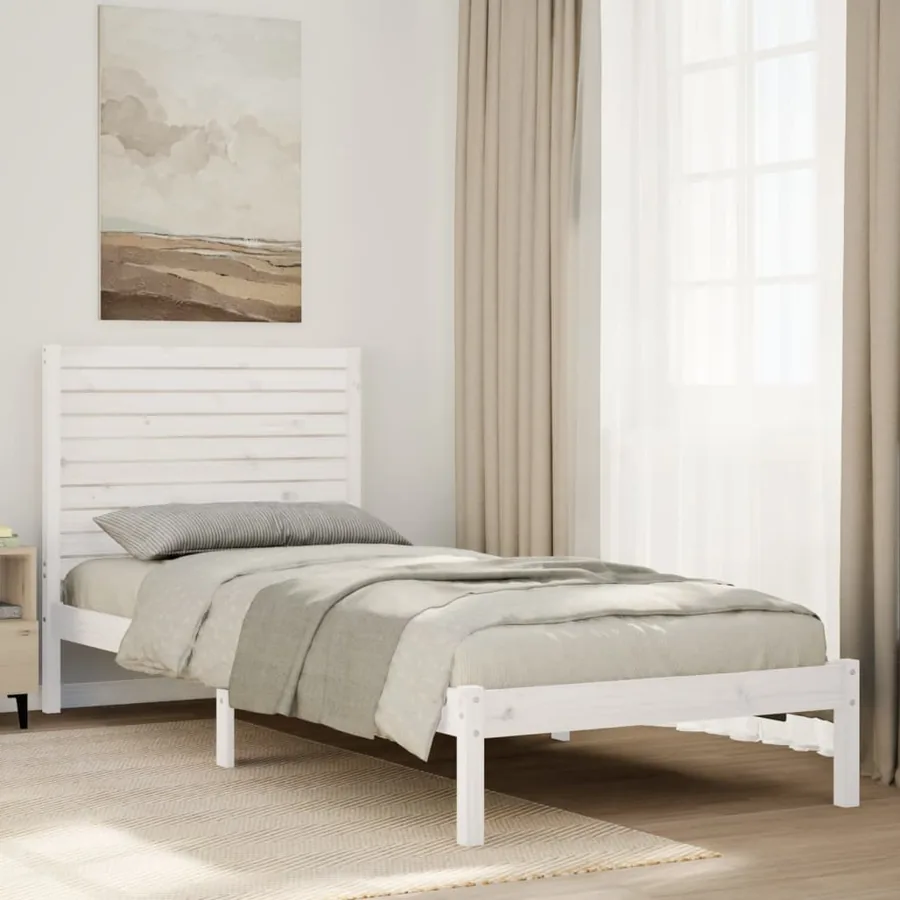Cadre de lit extra long sans matelas 90x210 cm bois massif
