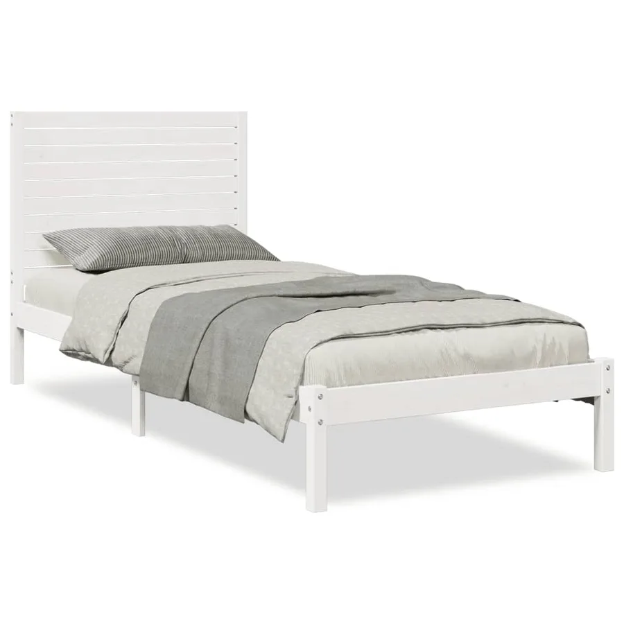 Cadre de lit extra long sans matelas 90x210 cm bois massif - 2