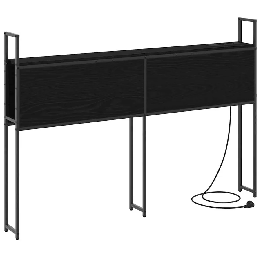 Headboard de Rangement avec Station de Charge Chêne noir - 2