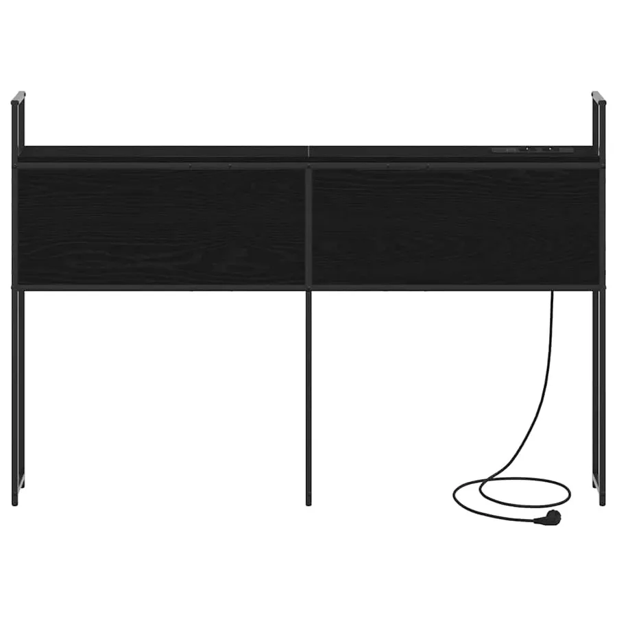 Headboard de Rangement avec Station de Charge Chêne noir - 5