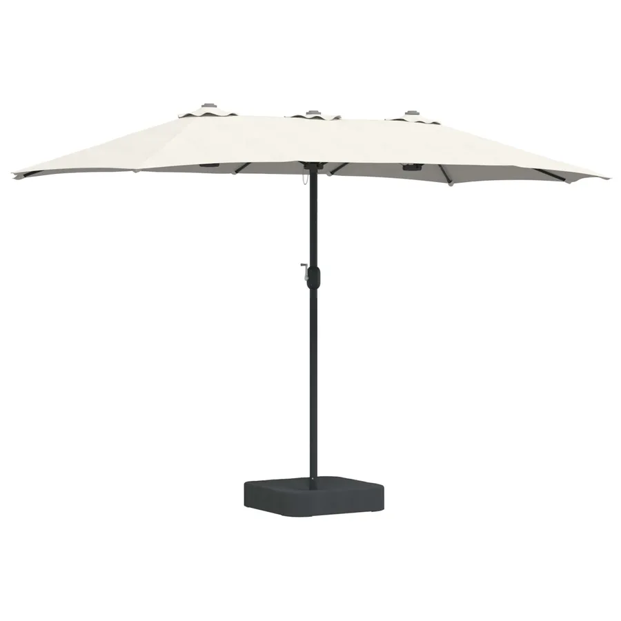 Parasol de jardin Sable et anthracite 385 x 209 x 244 cm - 2