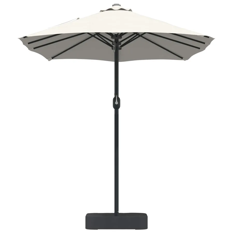 Parasol de jardin Sable et anthracite 385 x 209 x 244 cm - 5