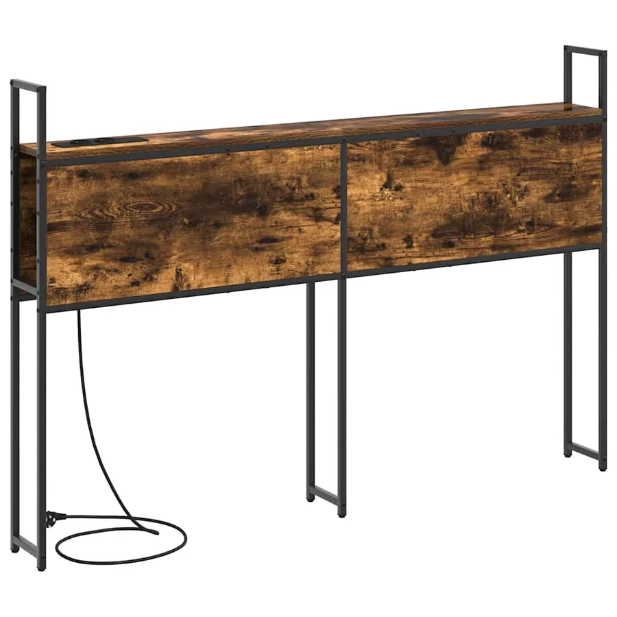 Headboard de Rangement avec Station de Charge Chêne fumé - 7