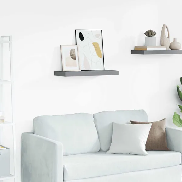 Étagère murale flottante gris 60x23,5x3,8 cm MDF
