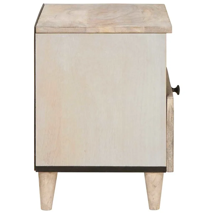 Table de chevet 2 pcs Blanc 40 x 33 x 46 cm Bois d'ingénierie - 5