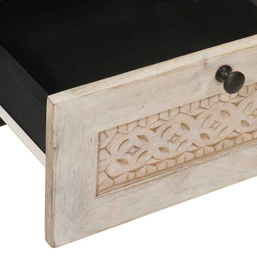 Table de chevet 2 pcs Blanc 40 x 33 x 46 cm Bois d'ingénierie - 8