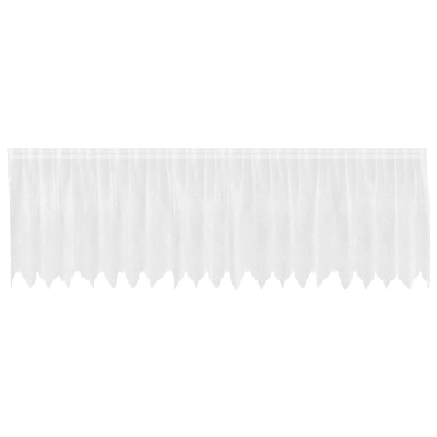 Rideau en Dentelle Floral Blanc 120 x 500 cm Polyester - 2
