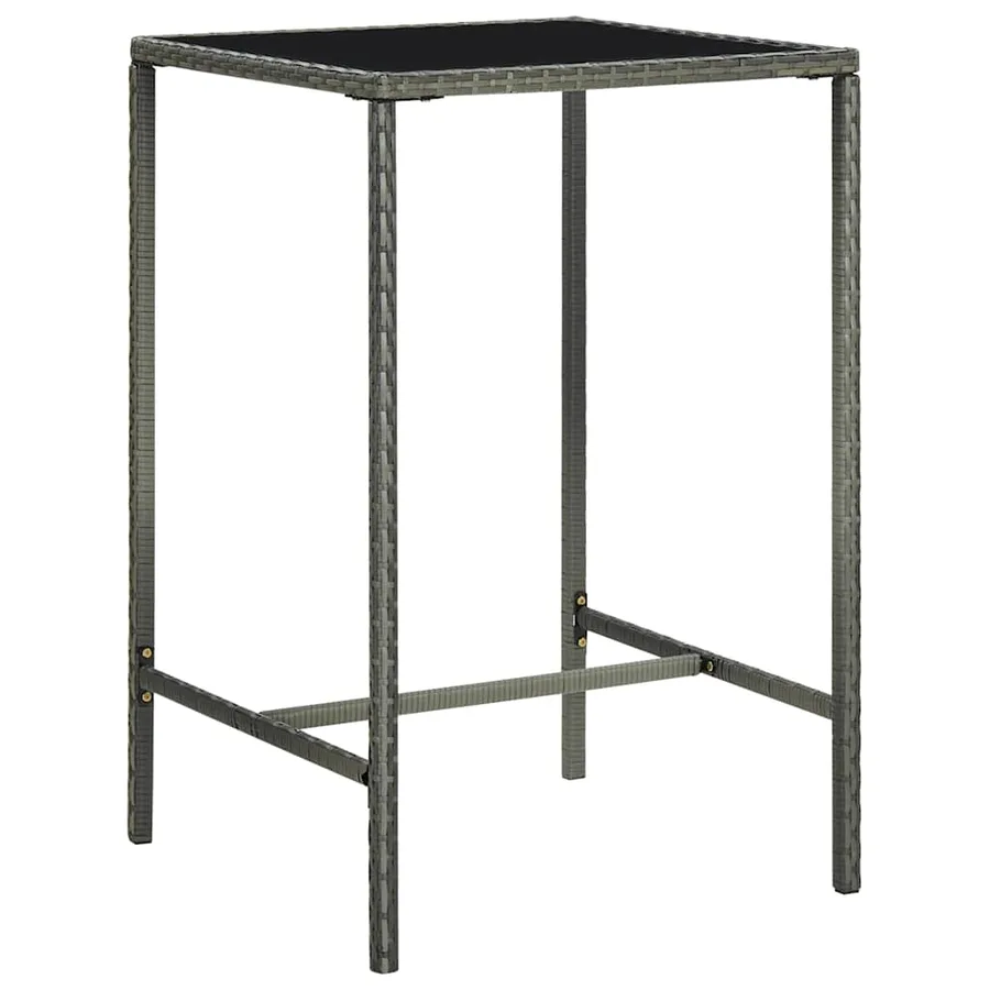 Ensemble de bar de jardin 5 pcs Résine tressée Gris - 3
