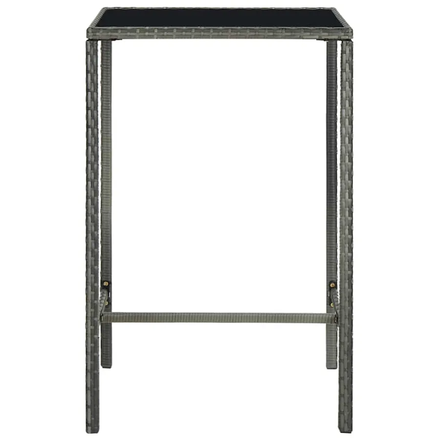 Ensemble de bar de jardin 5 pcs Résine tressée Gris - 4