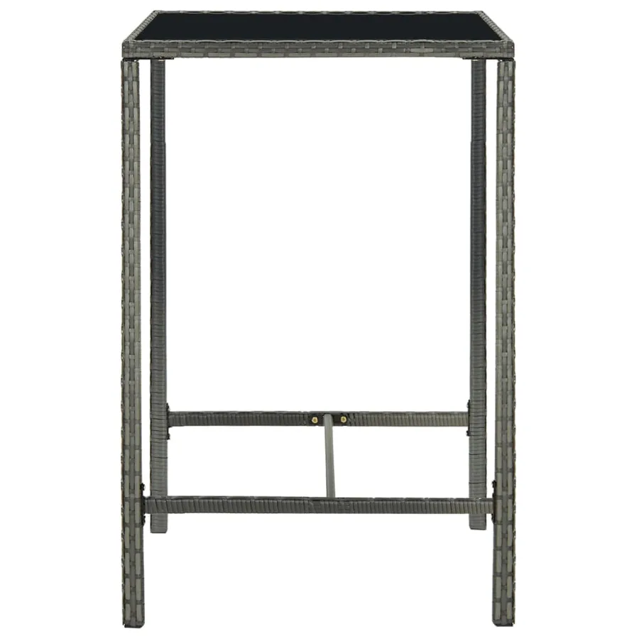 Ensemble de bar de jardin 5 pcs Résine tressée Gris - 5