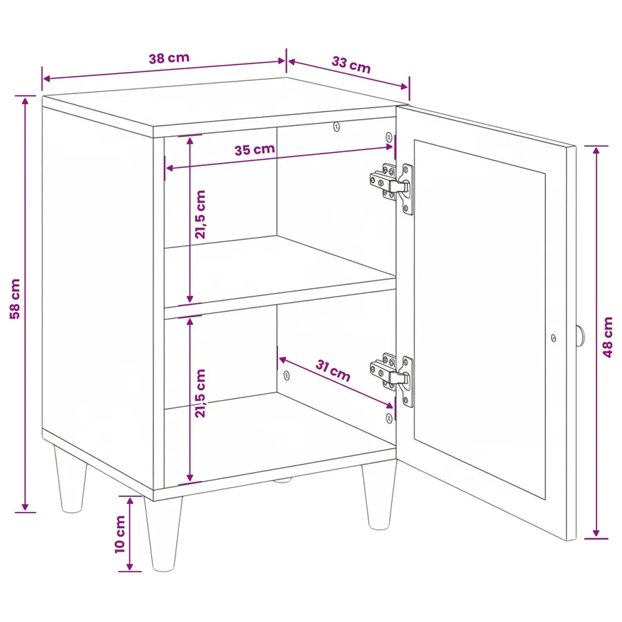 Cabinet de salle de bain avec stockage Blanc 38 x 33 x 58 cm - 11