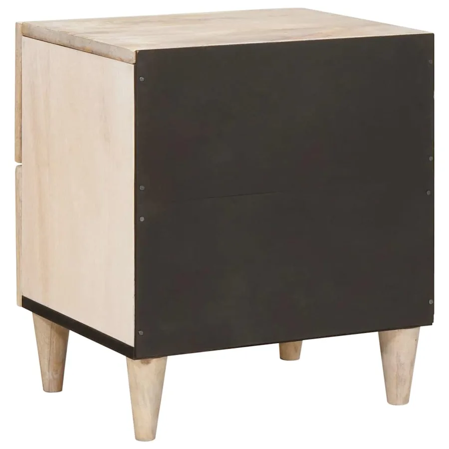 Table de chevet Blanc 40 x 33 x 46 cm Bois d'ingénierie - 5