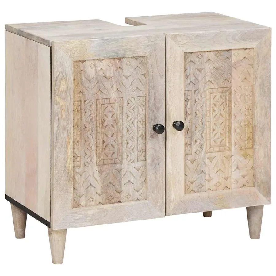 Ensemble de mobilier de salle de bain avec tiroir 5 pcs Blanc - 3