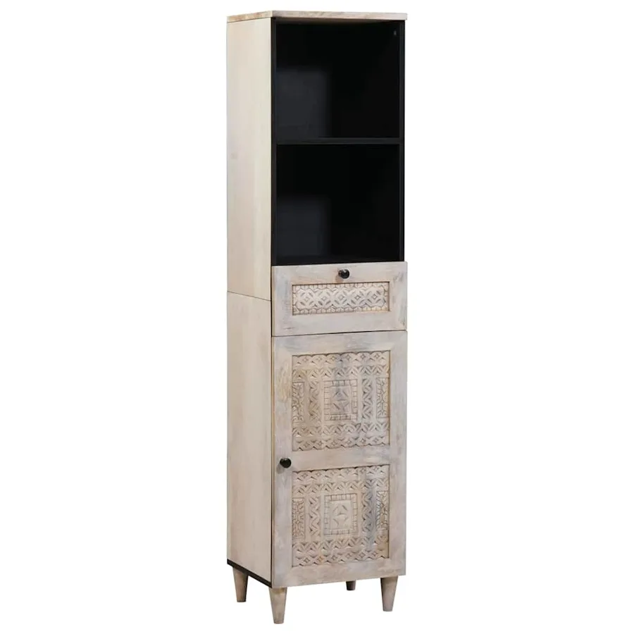 Ensemble de mobilier de salle de bain avec tiroir 5 pcs Blanc - 5