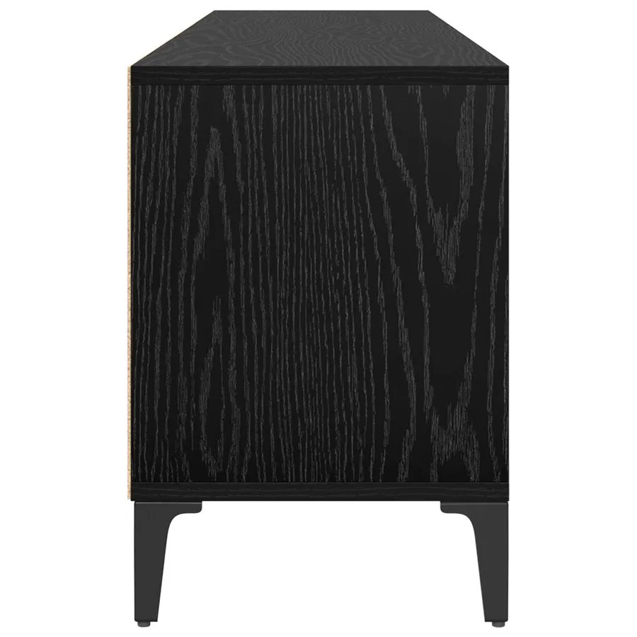 Meuble TV Chêne noir 150 x 30 x 45 cm Bois d'ingénierie et fer - 7