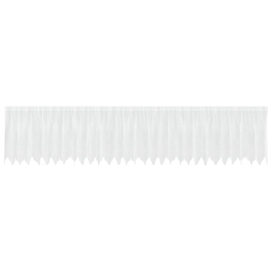 Rideau en Dentelle Floral Blanc 120 x 750 cm Polyester - 2