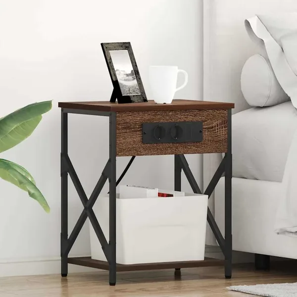Cabinet de chevet 2 pcs Chêne brun 41 x 31 x 51 cm