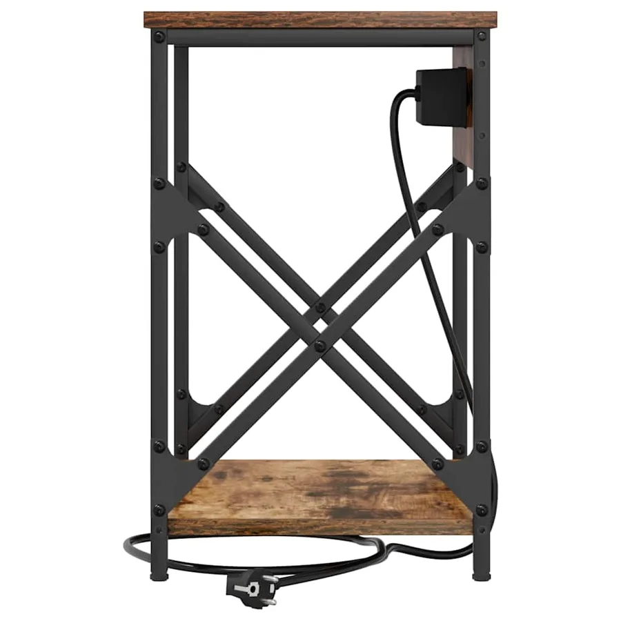 Cabinet de chevet Chêne fumé 41 x 31 x 51 cm Bois d'ingénierie - 6