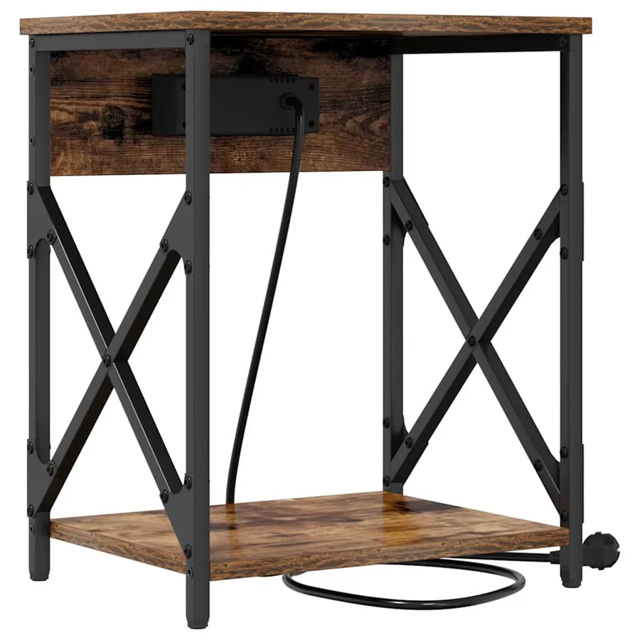Cabinet de chevet Chêne fumé 41 x 31 x 51 cm Bois d'ingénierie - 7