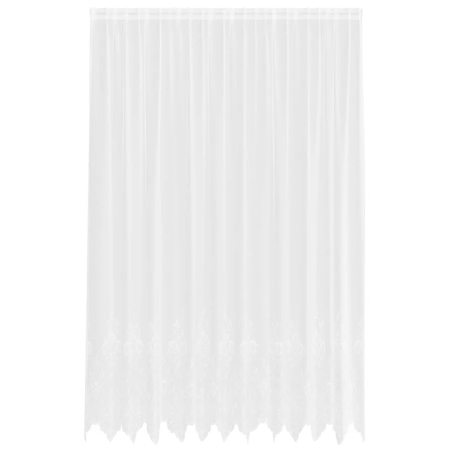 Rideau en Dentelle Floral Blanc 300 x 300 cm Polyester - 2