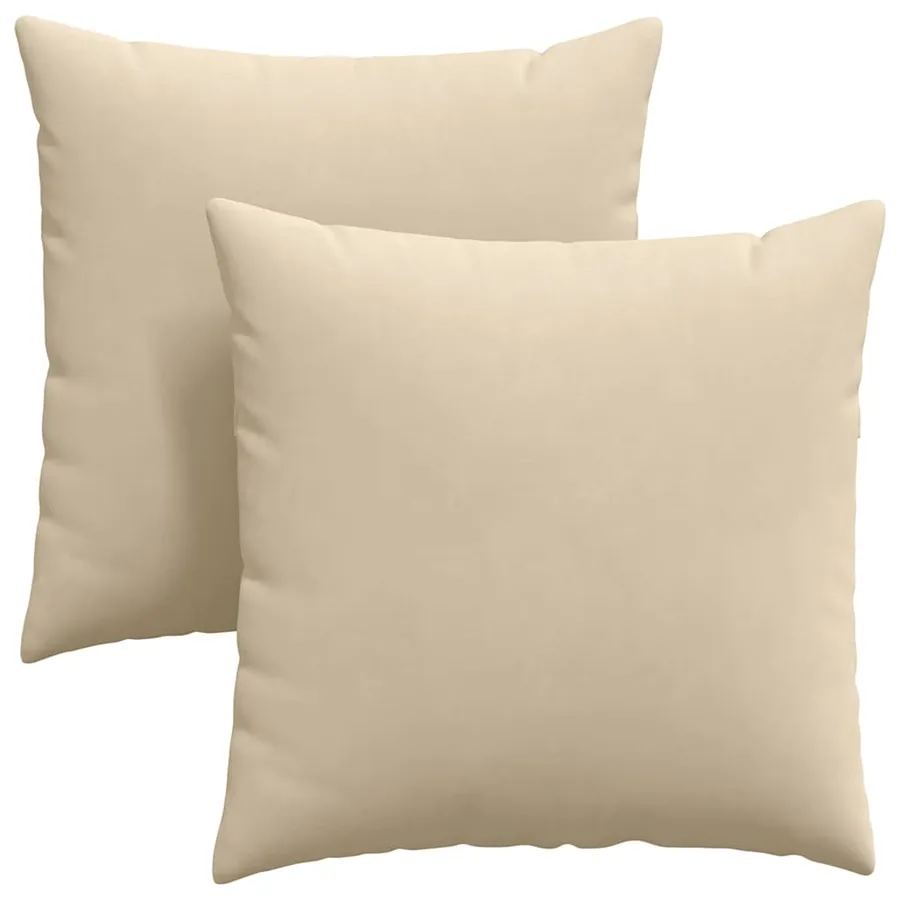 Coussins de canapé 2 pcs Crème 80 x 80 cm tissu - 2