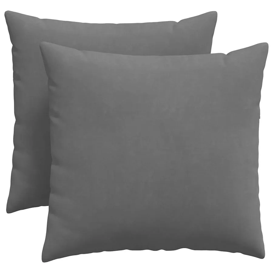 Coussins de canapé 2 pcs Gris foncé 50 x 50 cm tissu - 2
