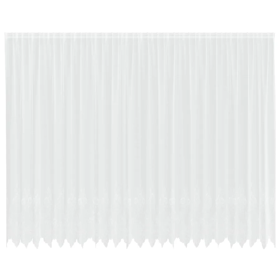 Rideau en Dentelle Floral Blanc 260 x 600 cm Polyester - 2