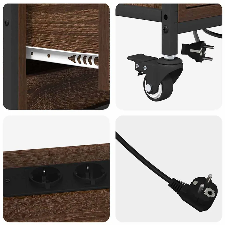 Cabinet avec Station de Charge Chêne brun 76 x 41 x 72 cm - 8