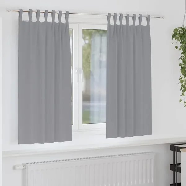 Rideaux occultants avec anneaux 2 pcs Gris clair 175 x 140 cm