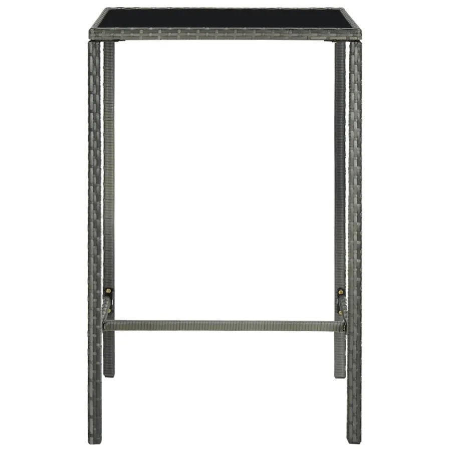 Ensemble de bar de jardin 3 pcs et coussins Résine tressée Gris - 4