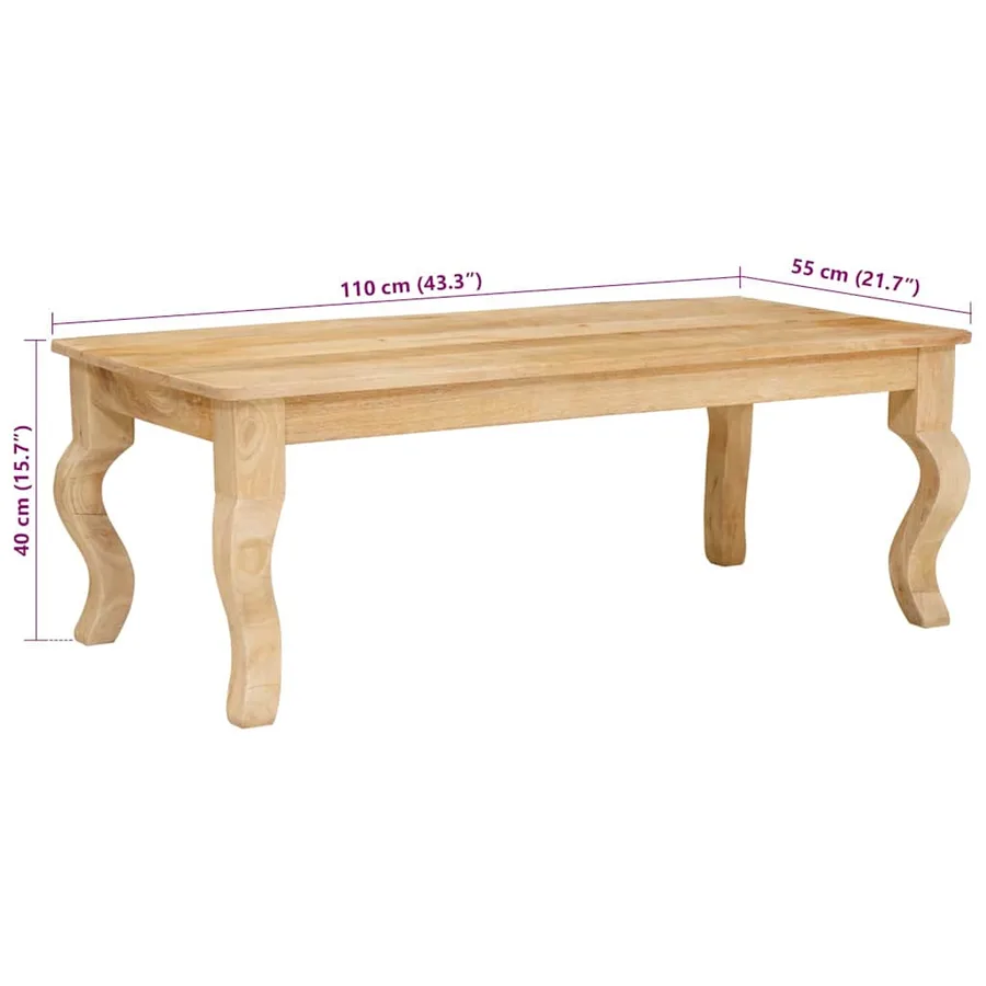 Table basse Marron 110 x 55 x 40 cm Bois de mangue massif - 10