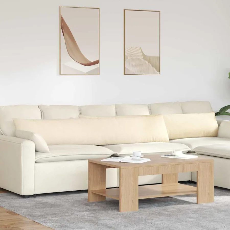 Coussins de canapé 2 pcs Crème 200 x 40 cm