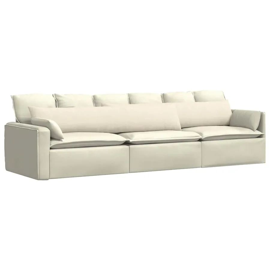 Coussins de canapé 2 pcs Crème 200 x 40 cm - 3