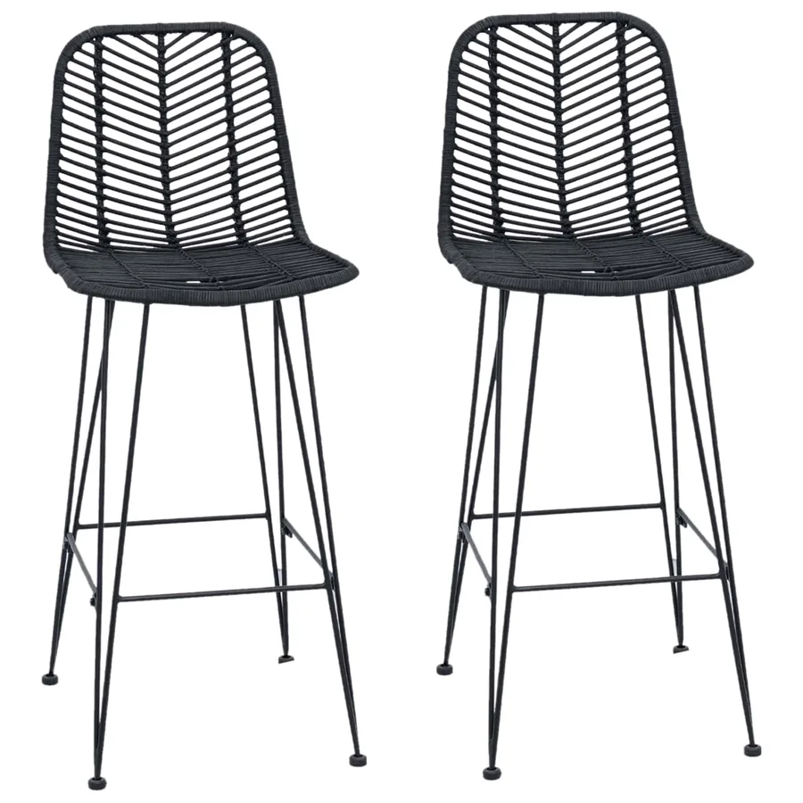 Chaise de bar 2 pcs 44 x 52 x 111 cm Rotin et métal - 2