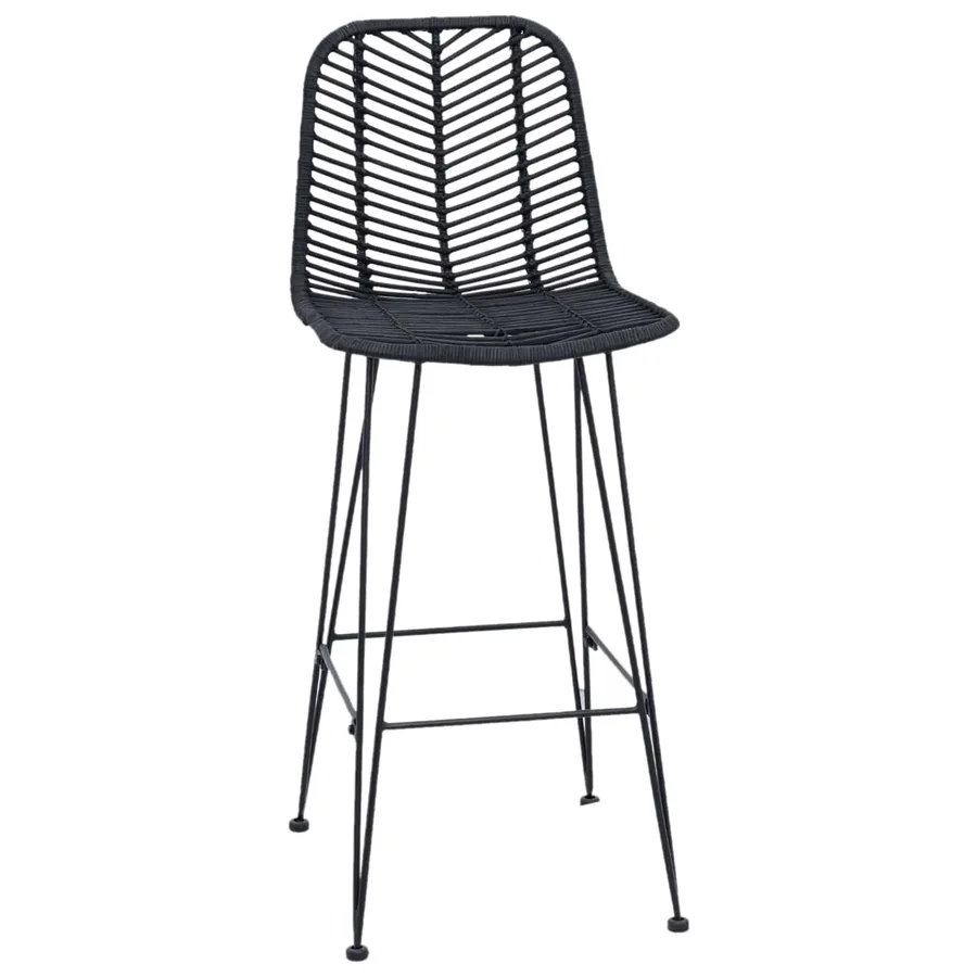 Chaise de bar 2 pcs 44 x 52 x 111 cm Rotin et métal - 4