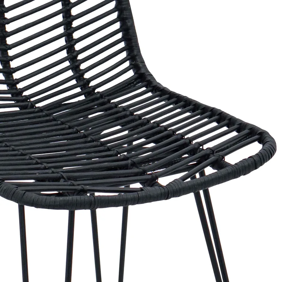Chaise de bar 2 pcs 44 x 52 x 111 cm Rotin et métal - 9