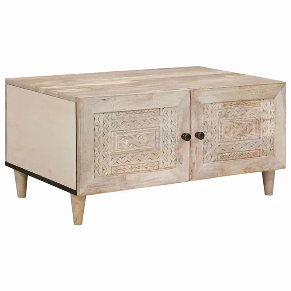 Table basse Blanc 80 x 54 x 40 cm Bois d'ingénierie
