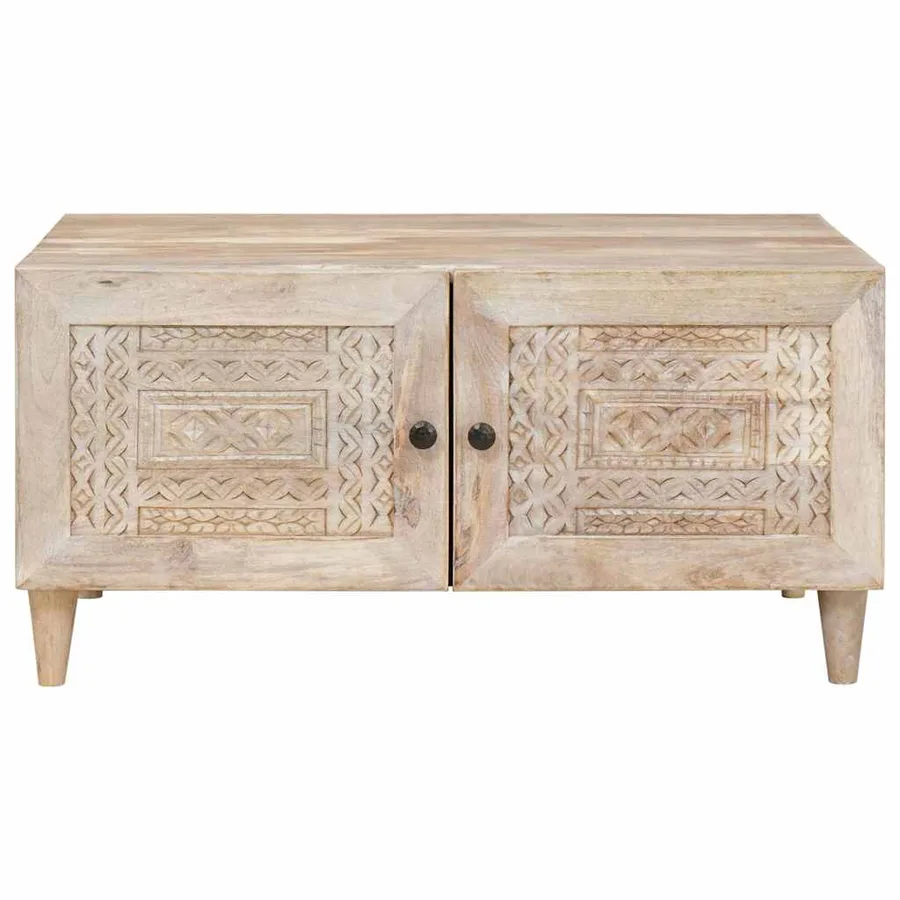 Table basse Blanc 80 x 54 x 40 cm Bois d'ingénierie - 3
