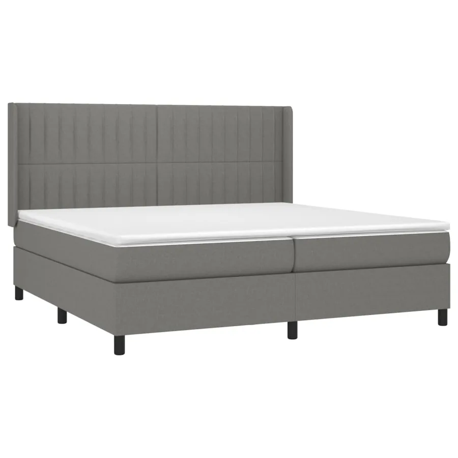 Sommier à lattes de lit matelas LED Gris foncé 200x200 cm Tissu - 4