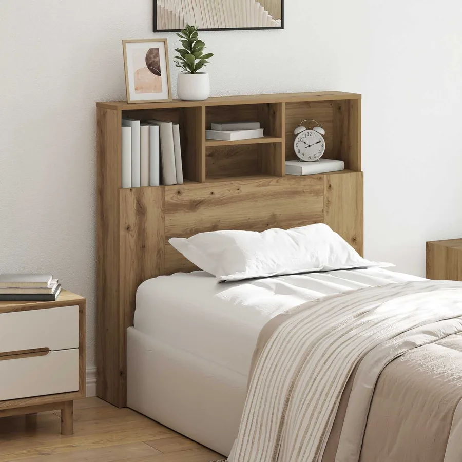 Cabinet de Tête de Lit Chêne artisanal Bois d'ingénierie