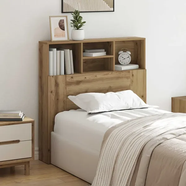 Cabinet de Tête de Lit Chêne artisanal Bois d'ingénierie