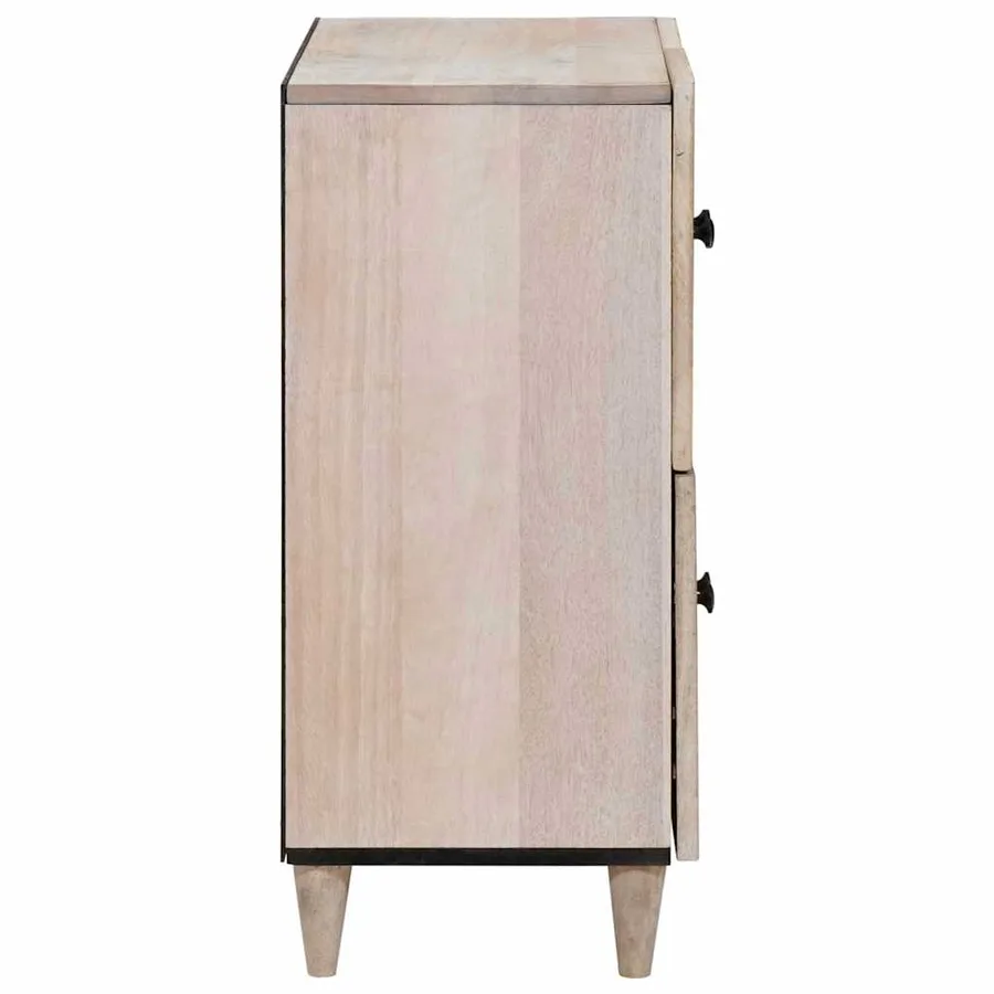 Buffet Blanc Blanchi 60 x 33 x 75 cm Bois de mangue massif - 4