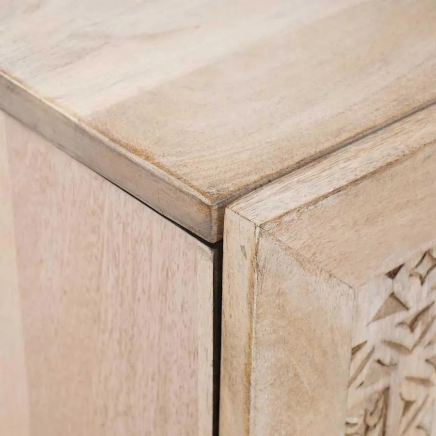 Buffet Blanc Blanchi 60 x 33 x 75 cm Bois de mangue massif - 6