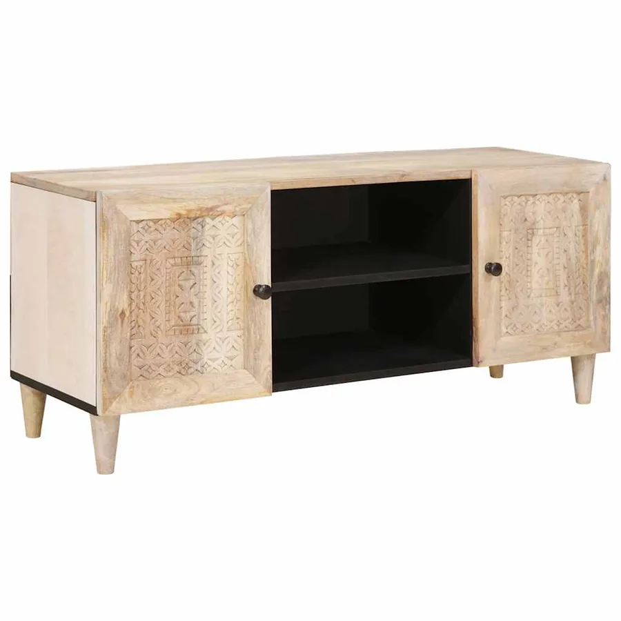 Unites TV avec étagère Blanc 105 x 33 x 46 cm Bois d'ingénierie