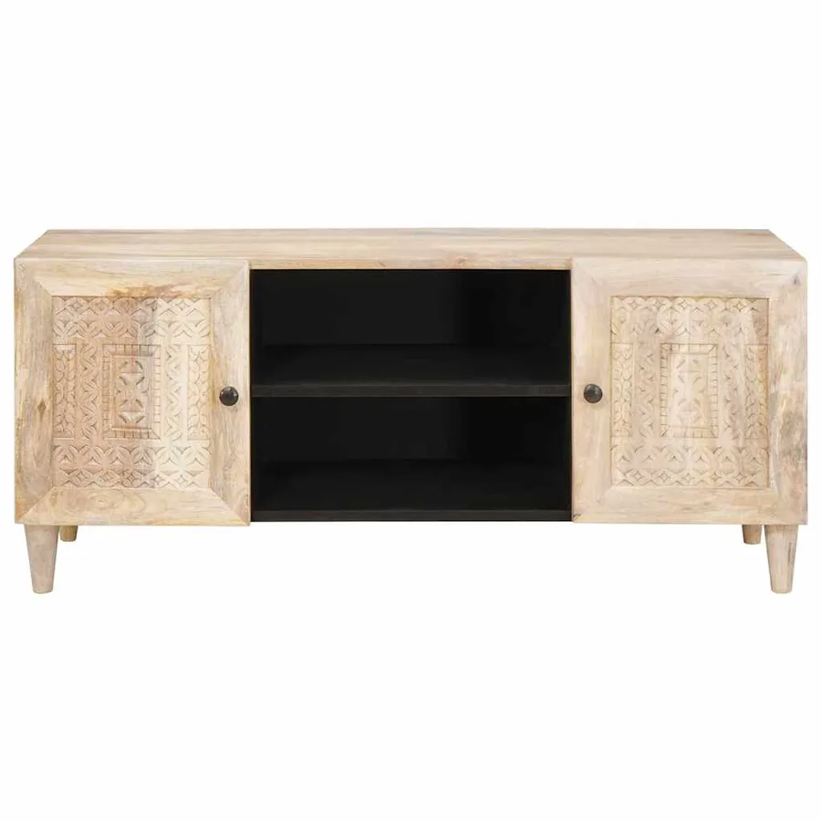 Unites TV avec étagère Blanc 105 x 33 x 46 cm Bois d'ingénierie - 3