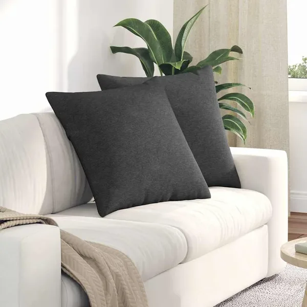 Coussins de canapé 2 pcs Gris foncé 60 x 60 cm