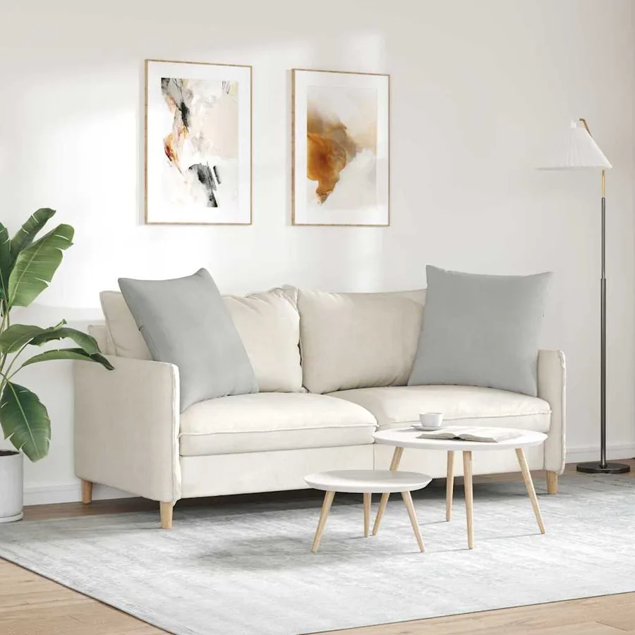 Coussins de canapé 2 pcs Gris clair 60 x 60 cm tissu - 4
