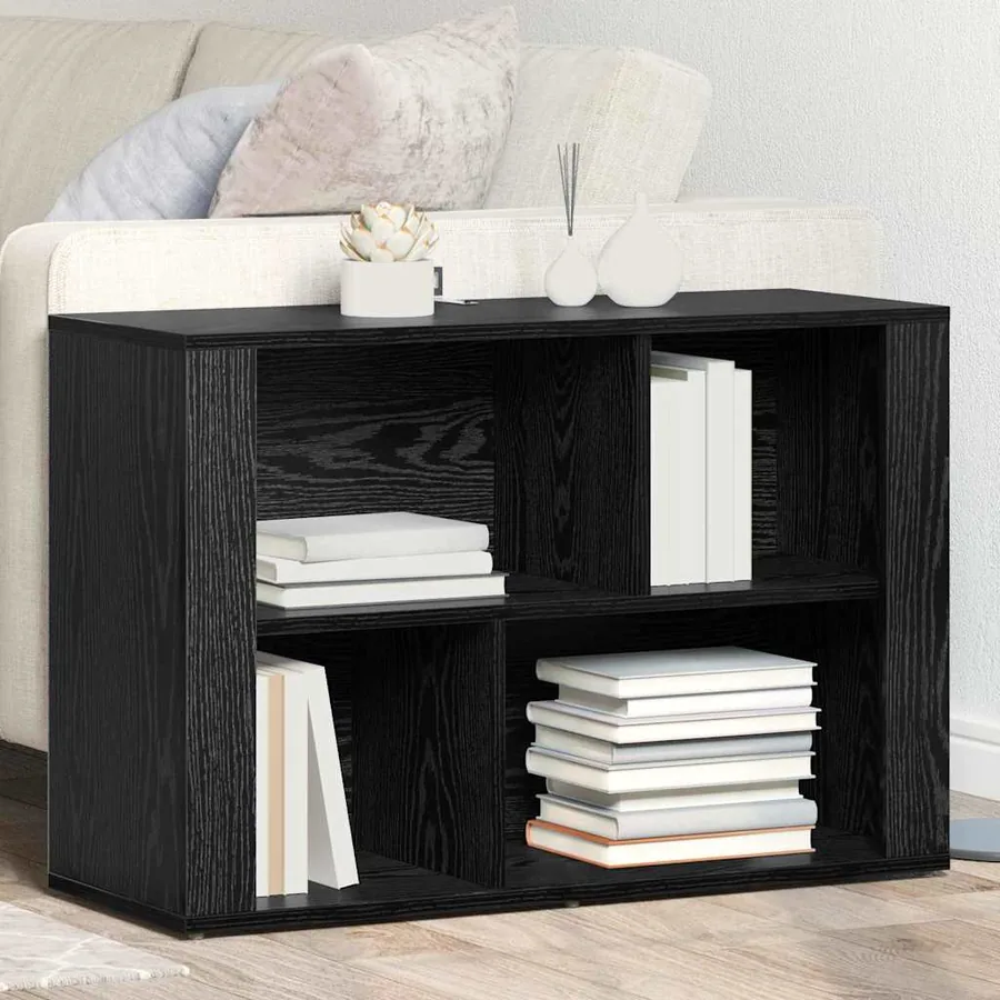 Buffet Chêne noir 80 x 30 x 53 cm Bois d'ingénierie