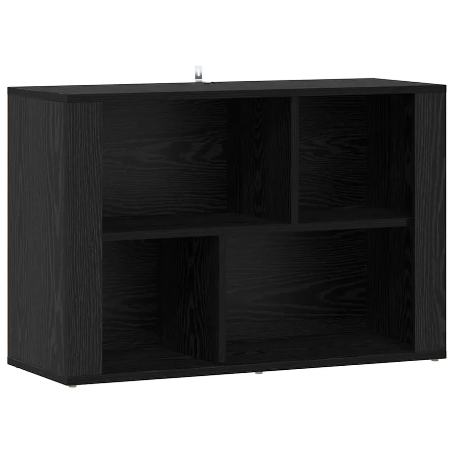 Buffet Chêne noir 80 x 30 x 53 cm Bois d'ingénierie - 2