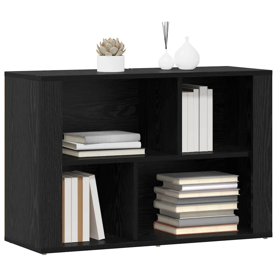 Buffet Chêne noir 80 x 30 x 53 cm Bois d'ingénierie - 3